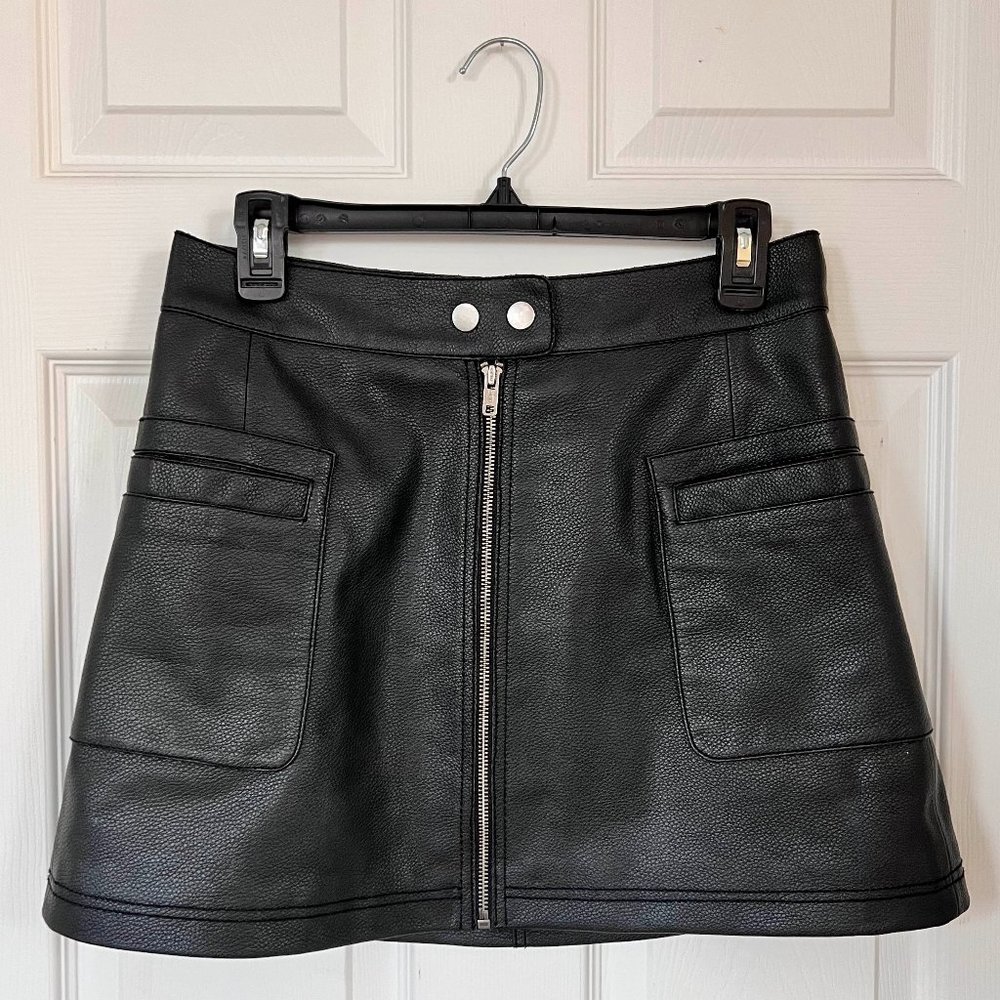 Free People High A-Line Faux Leather Miniskirt